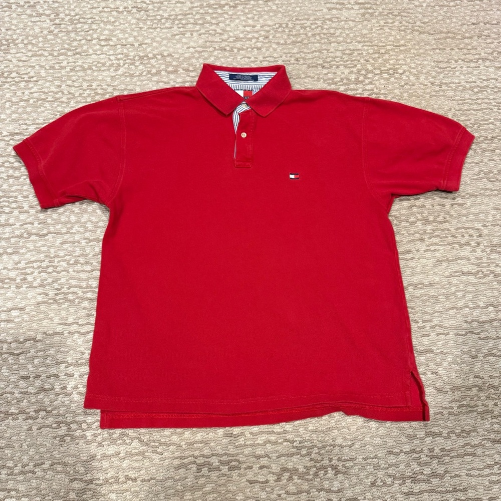 Red Tommy Hilfiger Short Sleeve Polo Style